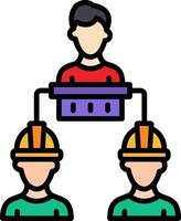 Wall Construction Line Filled Icon vector