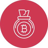 Bitcoin Bag Line Multi Circle Icon vector