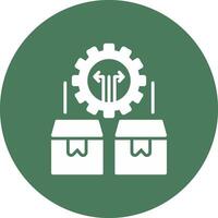 Logistics Management Glyph Multi Circle Icon vector