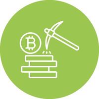 Bitcoin Mining Line Multi Circle Icon vector