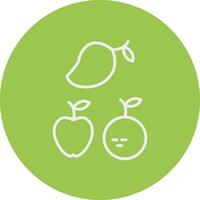 Fruits Line Multi Circle Icon vector