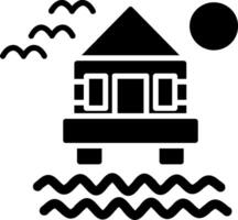 Beach Villa Glyph Icon vector