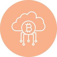 Cloud Bitcoin Line Multi Circle Icon vector