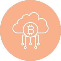 nube bitcoin línea multi circulo icono vector