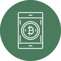 Bitcoin Pay Line Multi Circle Icon vector
