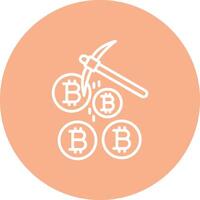 bitcoin minería línea multi circulo icono vector