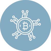 Bitcoin Network Line Multi Circle Icon vector