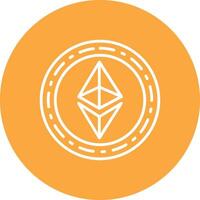 Ethereum Coin Line Multi Circle Icon vector