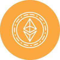 Ethereum Coin Line Multi Circle Icon vector