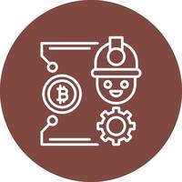 bitcoin arte línea multi circulo icono vector