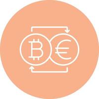 bitcoin cambiador línea multi circulo icono vector