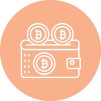 Bitcoin Wallet Line Multi Circle Icon vector