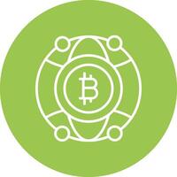 Global Bitcoin Line Multi Circle Icon vector