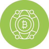 Global Bitcoin Line Multi Circle Icon vector