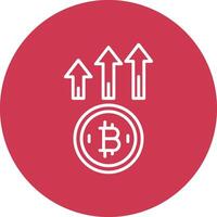 Bitcoin Up Line Multi Circle Icon vector