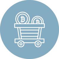 Bitcoin Trolley Line Multi Circle Icon vector