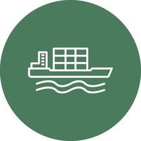 Bulk Carrier Line Multi Circle Icon vector