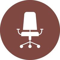 Office Chair Glyph Multi Circle Icon vector