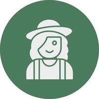 Farmer Female Glyph Multi Circle Icon vector