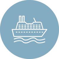 Cruise SHip Line Multi Circle Icon vector