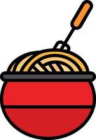 Noddles Line Filled Icon vector