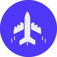 Plane Glyph Multi Circle Icon vector