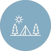 Camping Line Multi Circle Icon vector