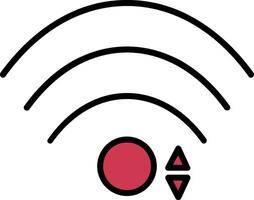 icono lleno de línea wifi vector