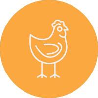 Chicken Line Multi Circle Icon vector