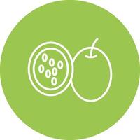 pasión Fruta línea multi circulo icono vector