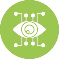 Eye Recognition Glyph Multi Circle Icon vector