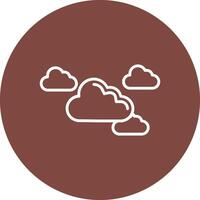 Clouds Line Multi Circle Icon vector