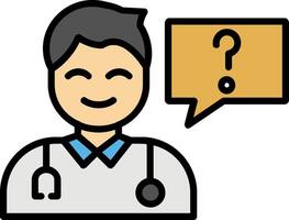 Health Question Line Filled Icon vector