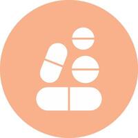 Pills Glyph Multi Circle Icon vector