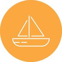 Sailing Boat Line Multi Circle Icon vector