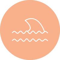 Ocean Waves Line Multi Circle Icon vector