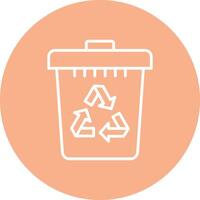 Recycle Bin Line Multi Circle Icon vector