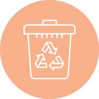 Recycle Bin Line Multi Circle Icon vector