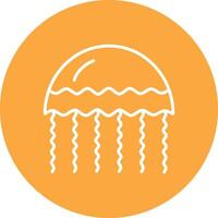 Jellyfish Line Multi Circle Icon vector