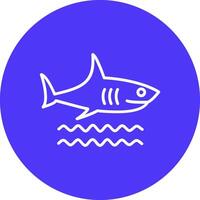 tiburón línea multi circulo icono vector