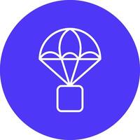 Parachute Line Multi Circle Icon vector