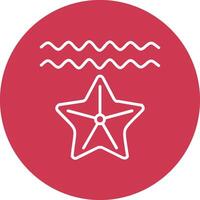 Starfish Line Multi Circle Icon vector