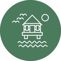 Beach Villa Line Multi Circle Icon vector