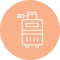 Wheeled Luggage Line Multi Circle Icon vector