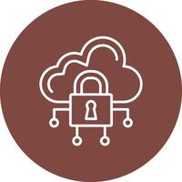 Data Secure Line Multi Circle Icon vector