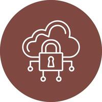 Data Secure Line Multi Circle Icon vector