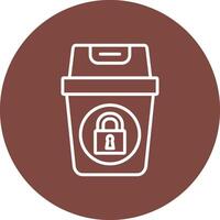 Recycle Bin Line Multi Circle Icon vector