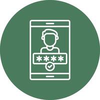Authentication Line Multi Circle Icon vector