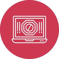 Ad Blocker Line Multi Circle Icon vector