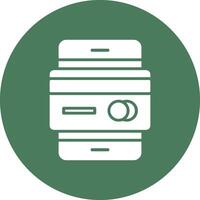 Mobile Banking Glyph Multi Circle Icon vector